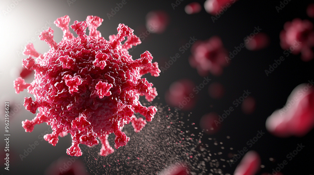 Fototapeta premium High-resolution virus imagery, showing the spread of infection in a dark and dangerous environment