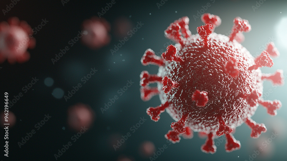 High-resolution virus imagery, showing the spread of infection in a dark and dangerous environment High-resolution virus imagery, showing the spread of infection in a dark and dangerous environment