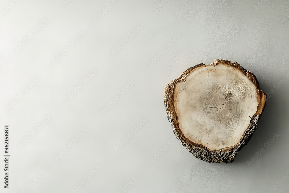 Cross-section of tree on white background Cross-section of tree on white background
