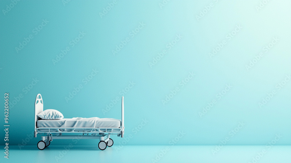 Minimalist scene showing a nurse at a patients bedside with a clean background and plenty of space for text Minimalist scene showing a nurse at a patients bedside with a clean background and plenty of space for text