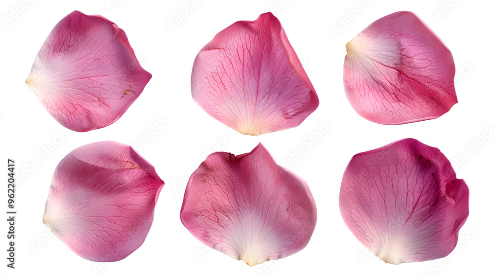 Pink rose petals isolated on a white background Pink rose petals isolated on a white background