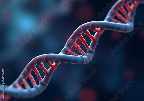 Chromosome crossover during meiosis depicted in a highly stylized image, genetic recombination, evolutionary biology photo