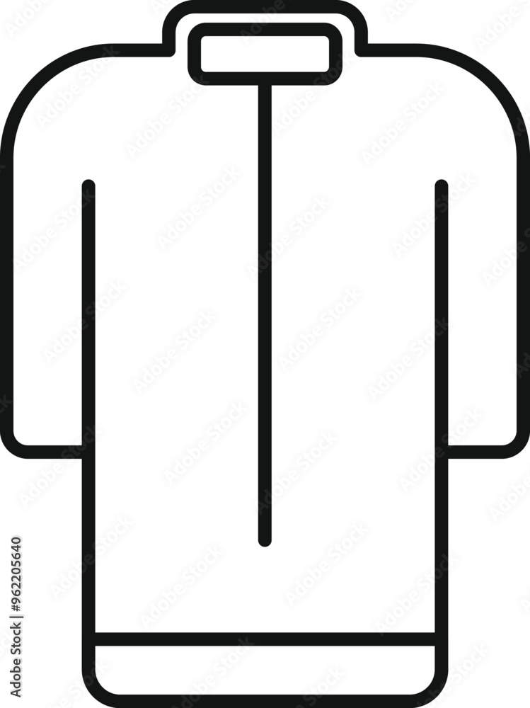 Simple line icon of a long sleeve shirt with zipper, ideal for casual wear Simple line icon of a long sleeve shirt with zipper, ideal for casual wear