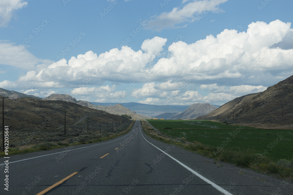Open Highway Stretch in Mountain Valley Open Highway Stretch in Mountain Valley