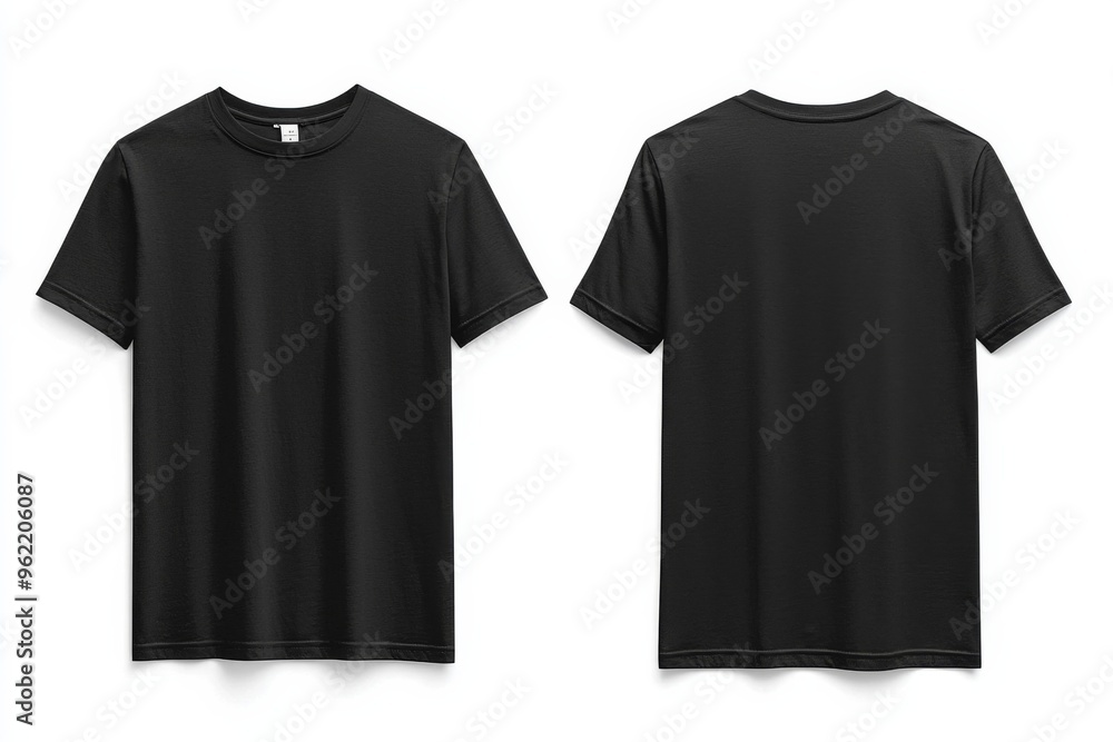 Black Tshirt Mockup Front and Back Isolated created with Generative AI Black Tshirt Mockup Front and Back Isolated created with Generative AI