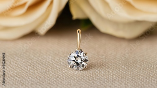 A crystal shoe charm with a single diamond, shoe charm, crystal, diamond photo