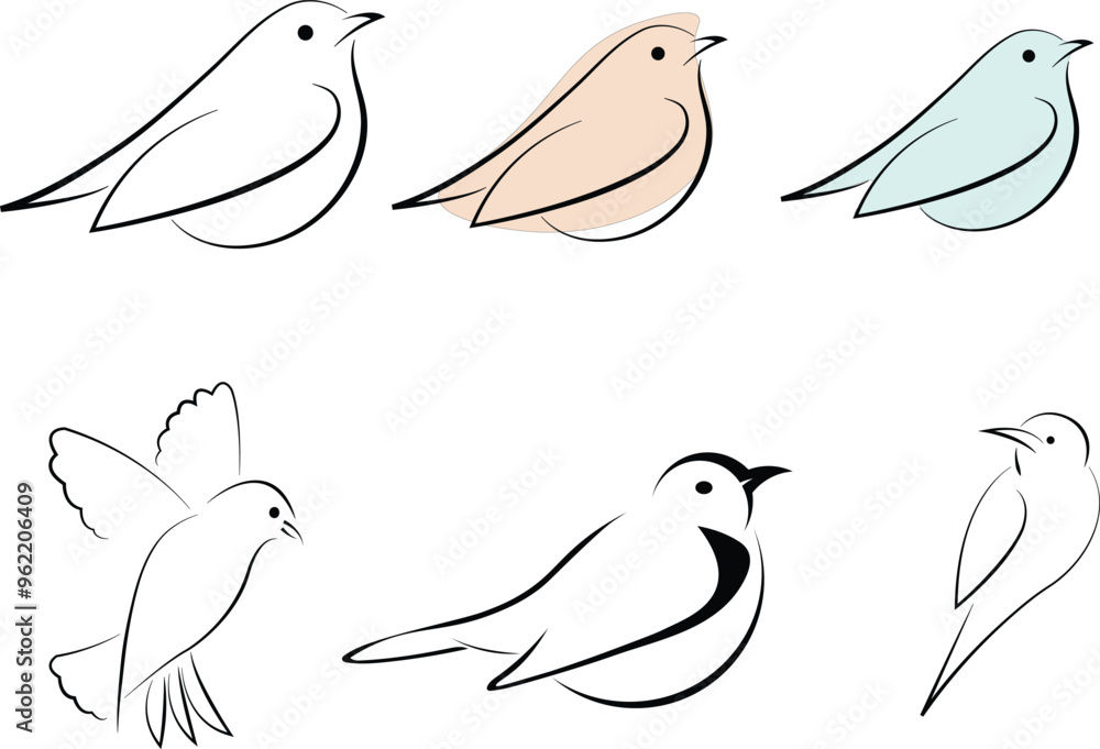 Obraz premium Bird line art