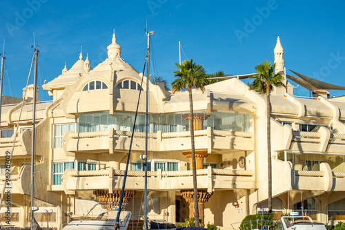 Walking in Benalmadena port in Benalmadena, Malaga, Spain photo