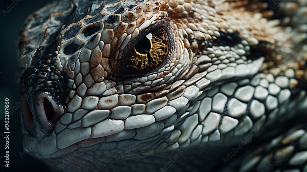 Fototapeta premium A captivating image of a reptile in motion, highlighting the scales and patterns with exceptional clarity in high-definition