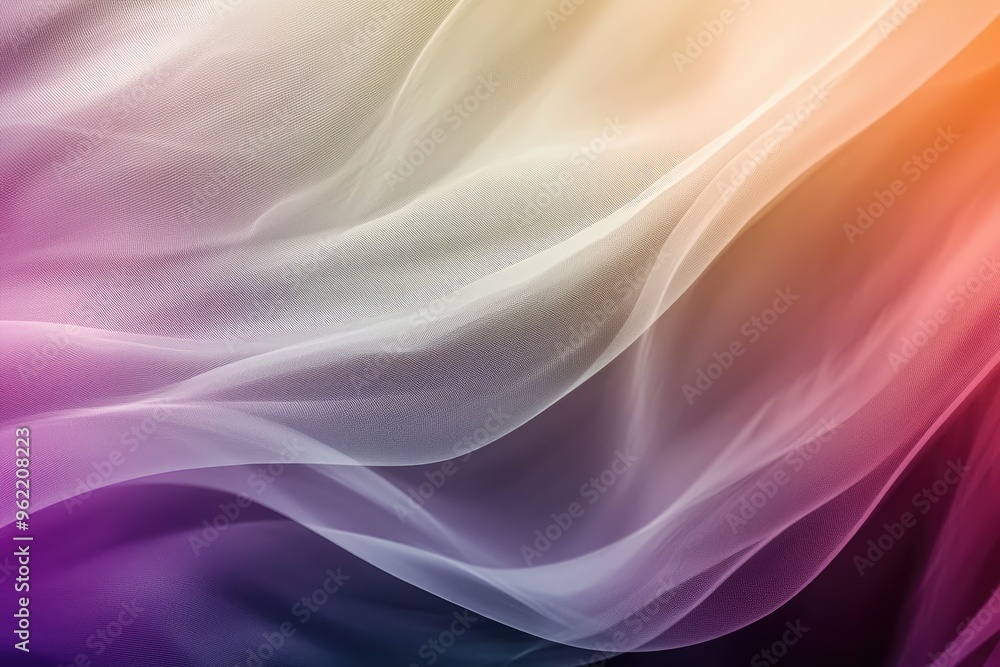 Abstract Draped Fabric with a Gradient of Pink, Yellow, and Purple Abstract Draped Fabric with a Gradient of Pink, Yellow, and Purple