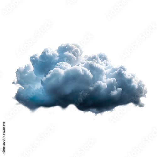 Fluffy White Cloud on Transparent Background