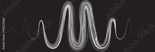 Digital sound equalizer . Audio signal frequency signal . Abstract flow linear fluid wavy shape . Acoustic volume lines .Curved lines pattern . Music sound wave . Vector illustration