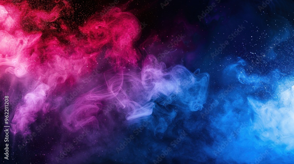 A colorful explosion of blue and pink sparks A colorful explosion of blue and pink sparks