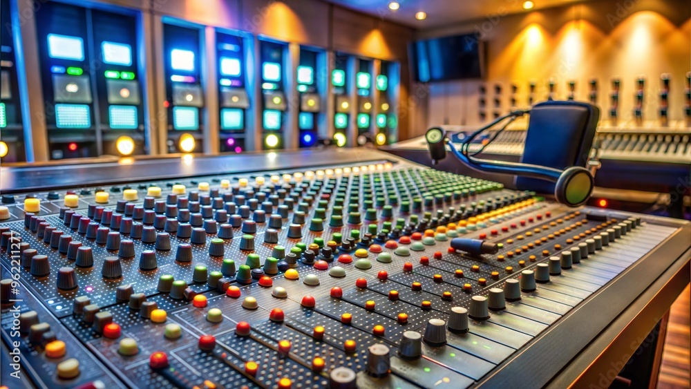 Obraz premium mixer in radio studio
