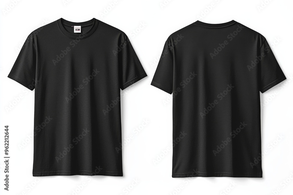 Black Tshirt Mockup Front and Back Isolated created with Generative AI Black Tshirt Mockup Front and Back Isolated created with Generative AI