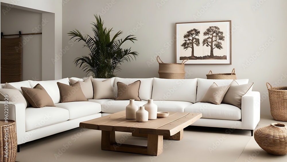 Neutral Toned Living Room Create a serene, modern living room with a minimalist design Neutral Toned Living Room Create a serene, modern living room with a minimalist design