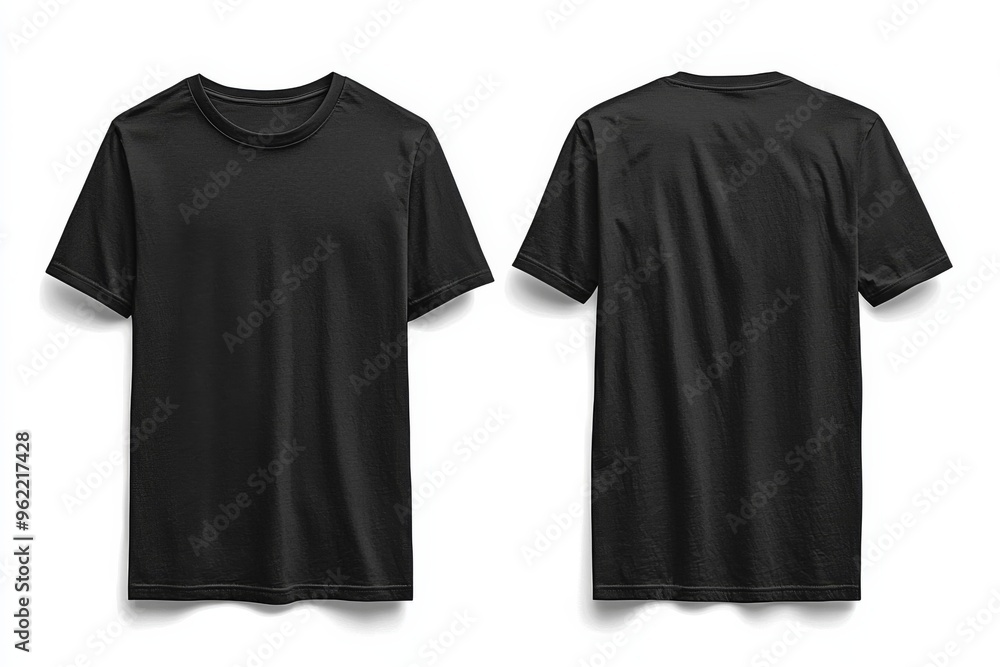 Black Tshirt Mockup Front and Back Isolated created with Generative AI Black Tshirt Mockup Front and Back Isolated created with Generative AI