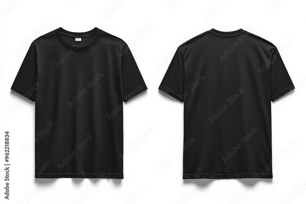 Black Tshirt Mockup Front and Back Isolated created with Generative AI Black Tshirt Mockup Front and Back Isolated created with Generative AI