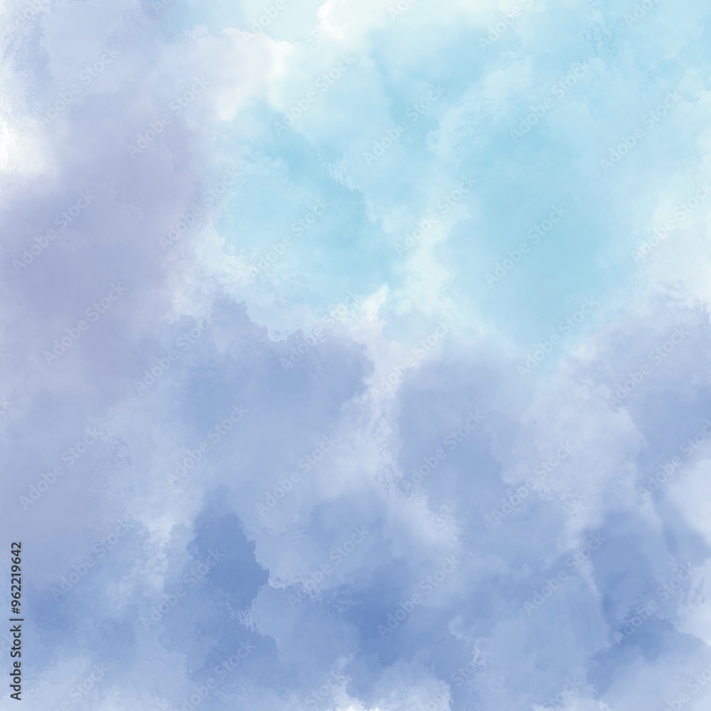 Obraz premium blue sky with clouds ,Watercolor backgrounds 