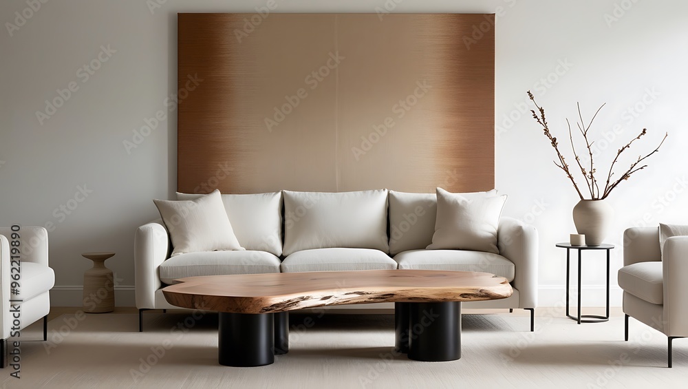 Serene and Minimalist Living Space Create a tranquil, minimalist living room with a focus on natural materials and neutral tones Serene and Minimalist Living Space Create a tranquil, minimalist living room with a focus on natural materials and neutral tones
