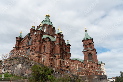 Uspenski Cathedral Greek Orthodox or Eastern Orthodox cathedral and main cathedral of the Orthodox Church in Helsinki of Finland photo