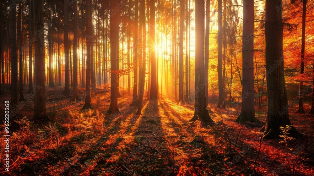 Fototapeta premium Golden Forest Sunset