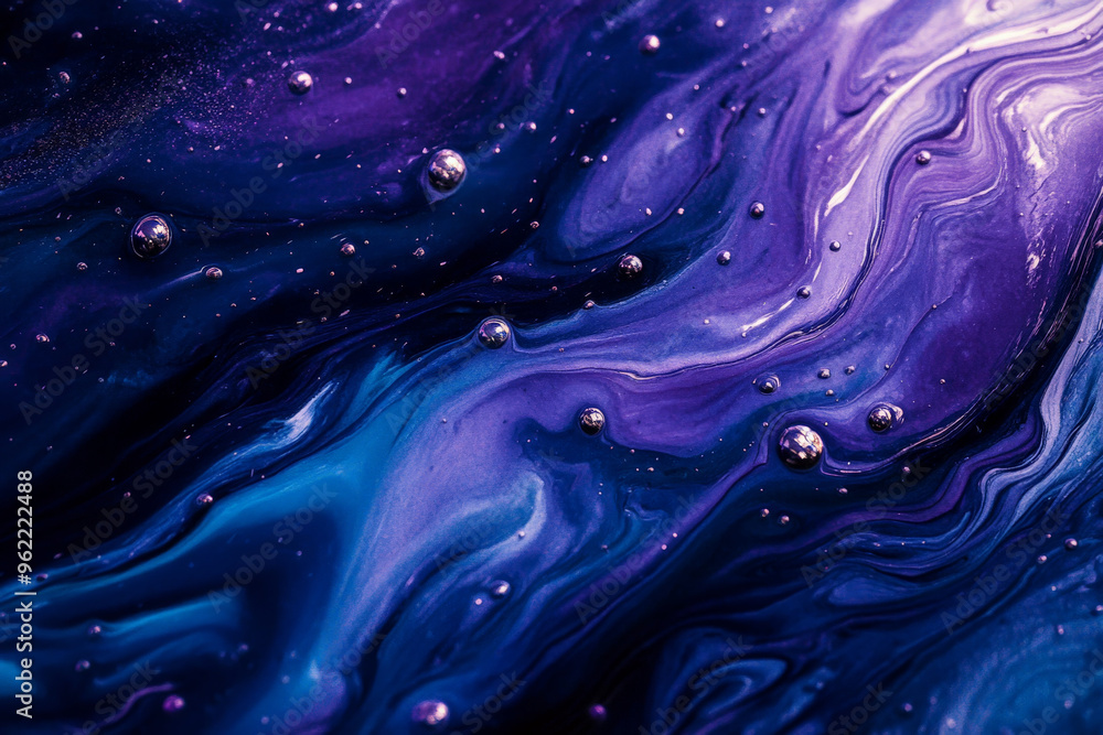 A deep blue and purple oil splash with swirling lines and scattered droplets adding a dynamic sense of motion. A deep blue and purple oil splash with swirling lines and scattered droplets adding a dynamic sense of motion.