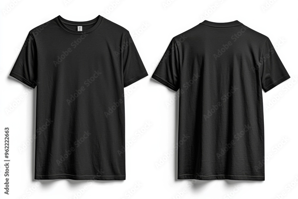 Black Tshirt Mockup Front and Back Isolated created with Generative AI Black Tshirt Mockup Front and Back Isolated created with Generative AI