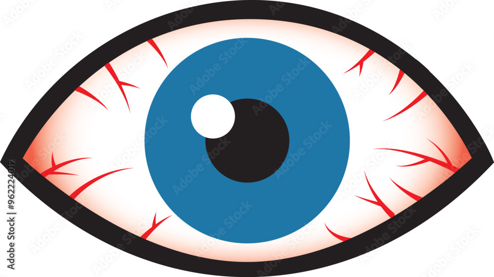 Red veins in eyes, bloodshot eyes, red eyes icon. Red veins in eyes, bloodshot eyes, red eyes icon.