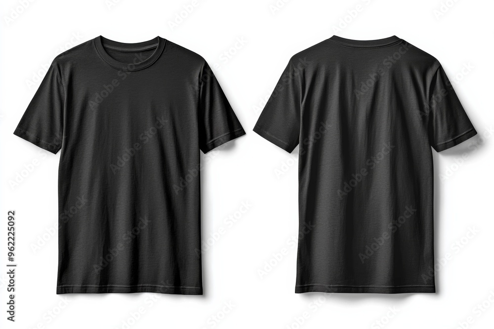 Black Tshirt Mockup Front and Back Isolated created with Generative AI Black Tshirt Mockup Front and Back Isolated created with Generative AI