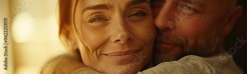 Couple close together and smiling for the camera