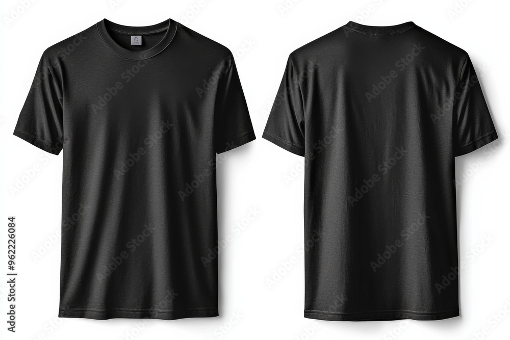 Black Tshirt Mockup Front and Back Isolated created with Generative AI Black Tshirt Mockup Front and Back Isolated created with Generative AI