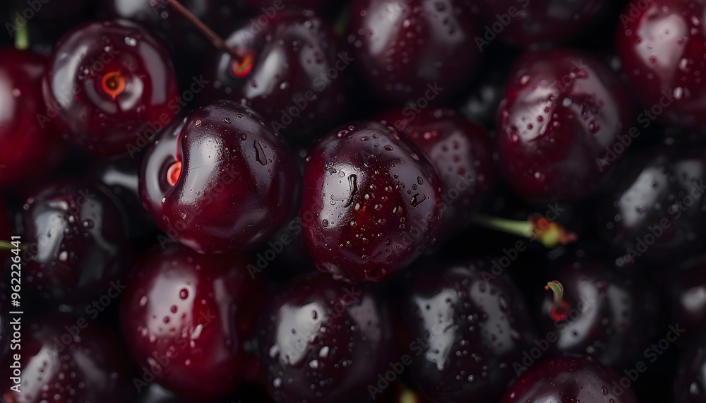 Freshness and sweetness of ripe cherry, a healthy summer snack generated Freshness and sweetness of ripe cherry, a healthy summer snack generated