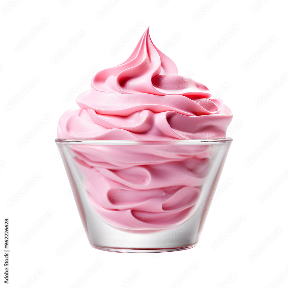 Pink whipped cream isolated on transparent and white background Pink whipped cream isolated on transparent and white background