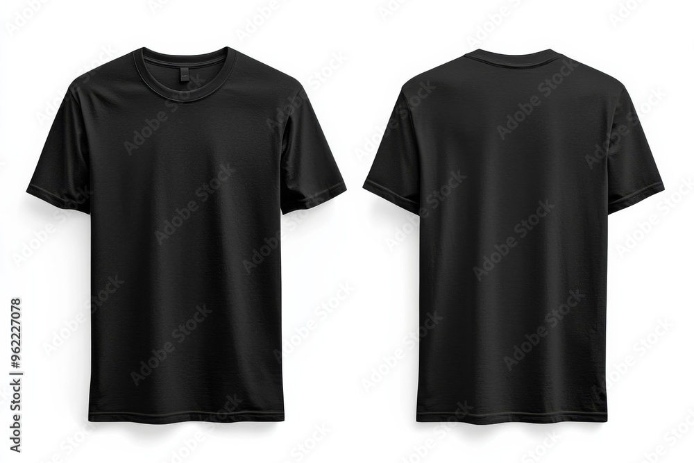Black Tshirt Mockup Front and Back Isolated created with Generative AI Black Tshirt Mockup Front and Back Isolated created with Generative AI