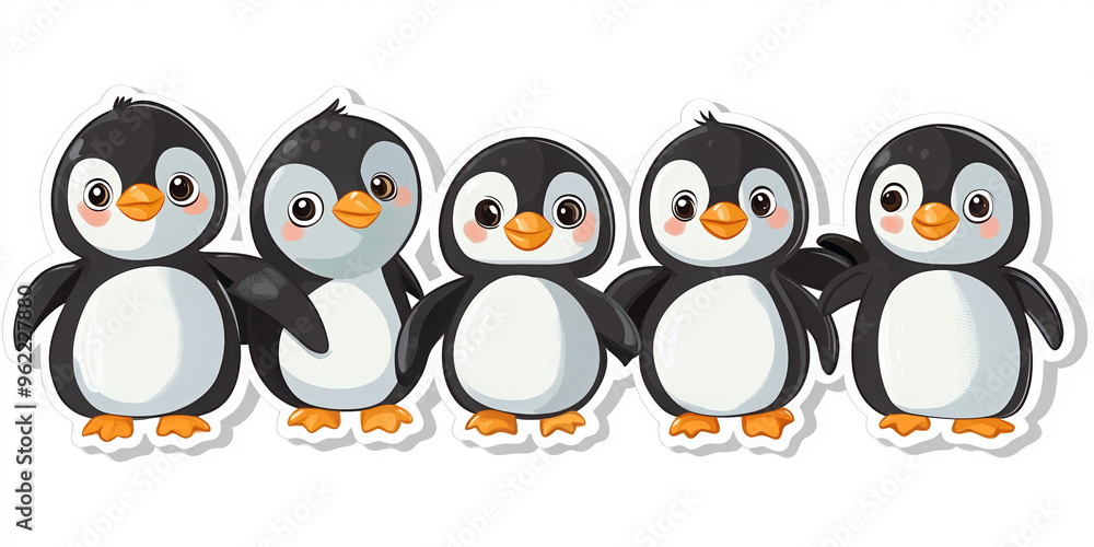 Fototapeta premium penguin cute penguin cartoon penguin animal illustration baby penguins illustrated animals adorable penguins playful penguins vector art penguin family character design 