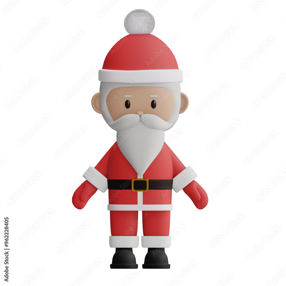Cute Santa Claus 3d rendered icon merry christmas and new year concept Cute Santa Claus 3d rendered icon merry christmas and new year concept