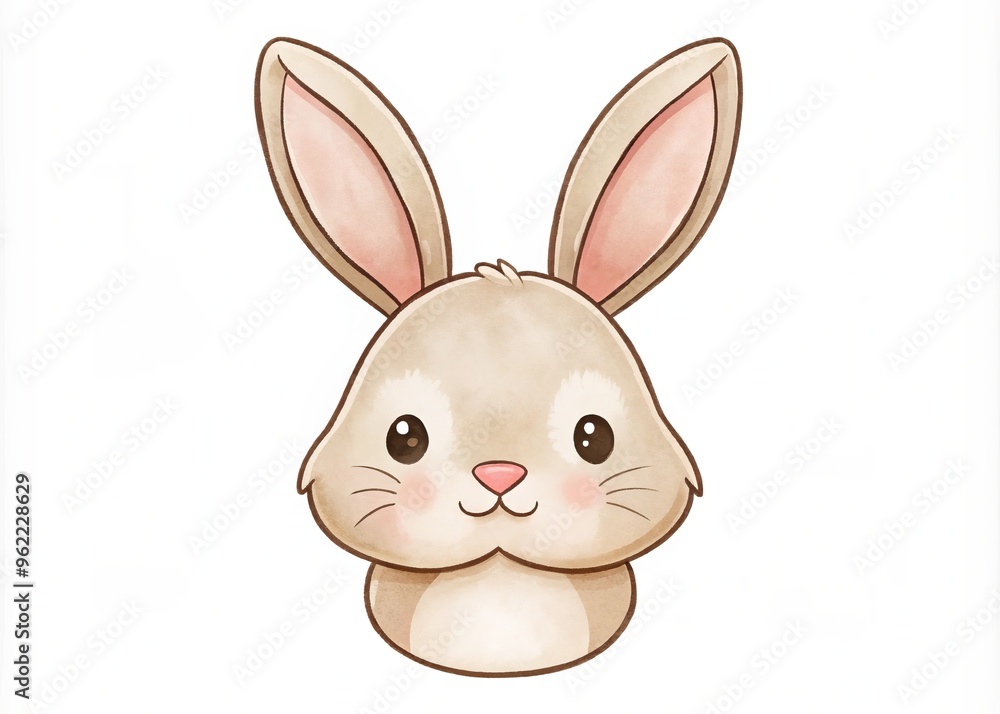 hand-drawn cute cartoon rabbit icon illustration concept whimsical soft subtle natural earthy hand-drawn cute cartoon rabbit icon illustration concept whimsical soft subtle natural earthy