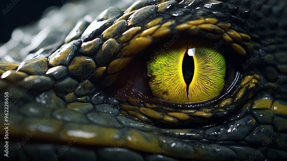 Fototapeta premium An exquisite close-up of a reptile's textured skin, showcasing the natural patterns and unique features in stunning