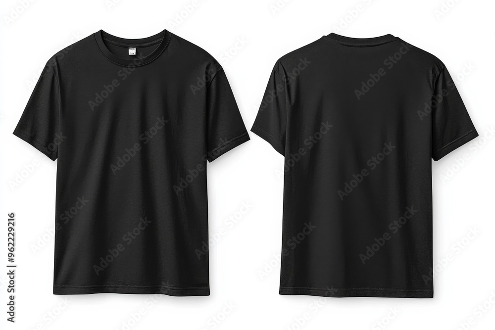 Black Tshirt Mockup Front and Back Isolated created with Generative AI Black Tshirt Mockup Front and Back Isolated created with Generative AI