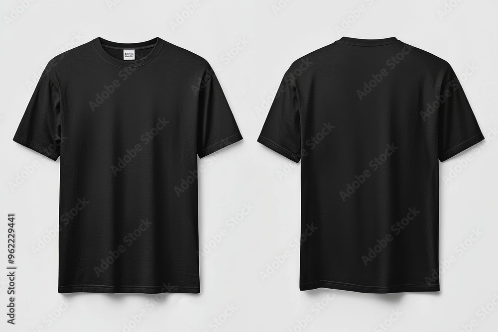 Black Tshirt Mockup Front and Back Isolated created with Generative AI Black Tshirt Mockup Front and Back Isolated created with Generative AI