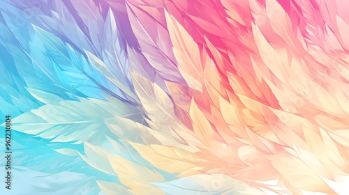 Vibrant Colorful Rainbow Pastel Feathers Background Wallpaper