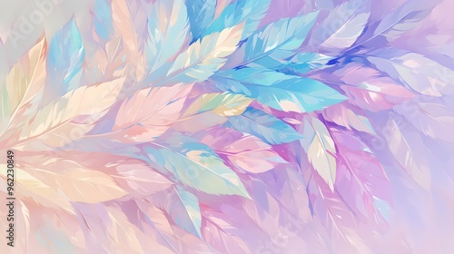 Vibrant Colorful Rainbow Pastel Feathers Background Wallpaper