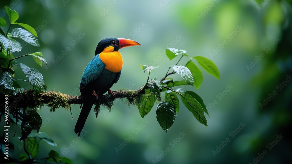 A dynamic photo of wildlife in the rainforest A dynamic photo of wildlife in the rainforest