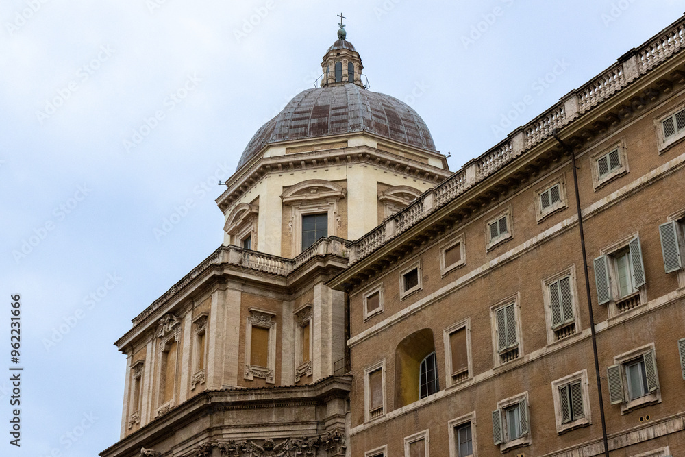 The papal basilica of Santa Maria Maggiore is one of the four papal basilicas in Rome, located in Piazza dell'Esquilino, at the top of the Cispio, between the Rione Monti and the Esquilino. The papal basilica of Santa Maria Maggiore is one of the four papal basilicas in Rome, located in Piazza dell'Esquilino, at the top of the Cispio, between the Rione Monti and the Esquilino.