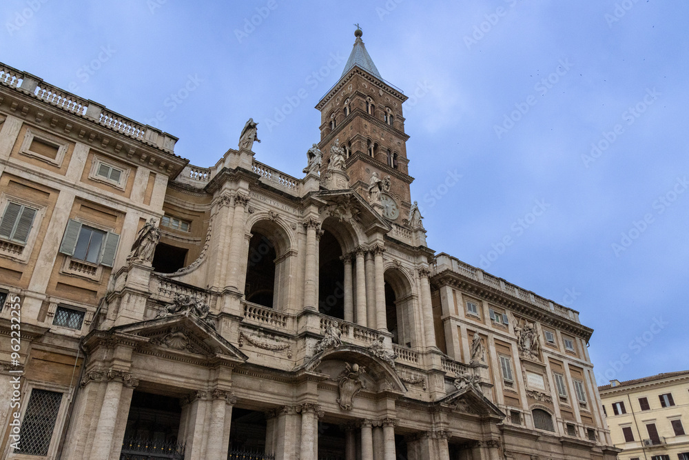 The papal basilica of Santa Maria Maggiore is one of the four papal basilicas in Rome, located in Piazza dell'Esquilino, at the top of the Cispio, between the Rione Monti and the Esquilino. The papal basilica of Santa Maria Maggiore is one of the four papal basilicas in Rome, located in Piazza dell'Esquilino, at the top of the Cispio, between the Rione Monti and the Esquilino.