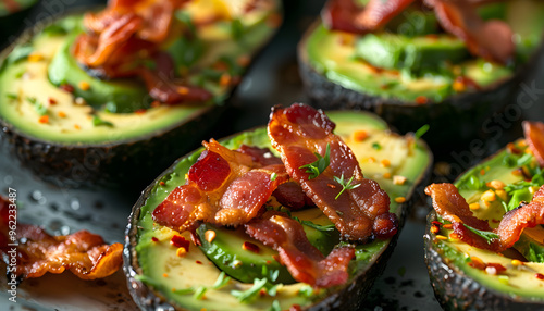 Freshness and sweetness of ripe Bacon Avocado, a healthy summer snack generated