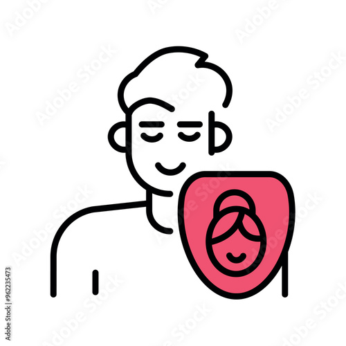 Gender dysphoria line icon. LGBT society