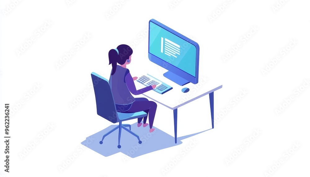 Teacher Coming Out of the Computer Screen, Illustration Teacher Coming Out of the Computer Screen, Illustration