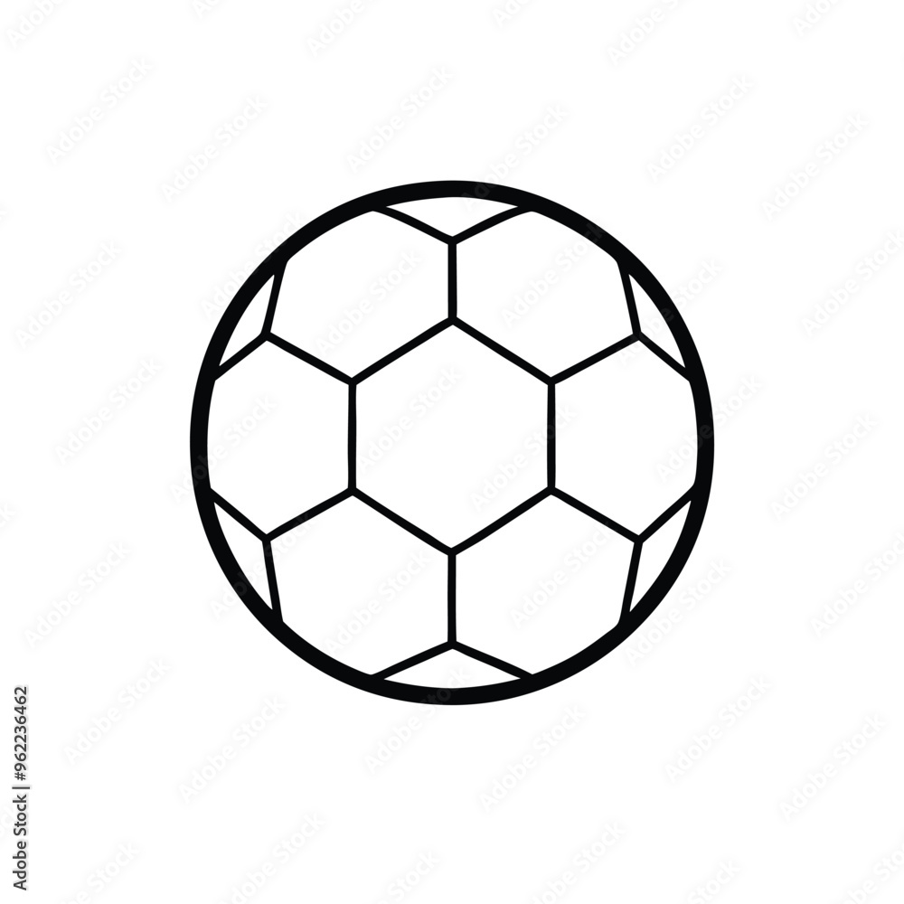 Naklejka premium soccer ball icon vector silhouette, black color silhouette, isolated white background